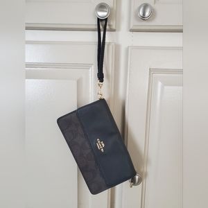 Coach Foldover Signature Canvas Wristlet